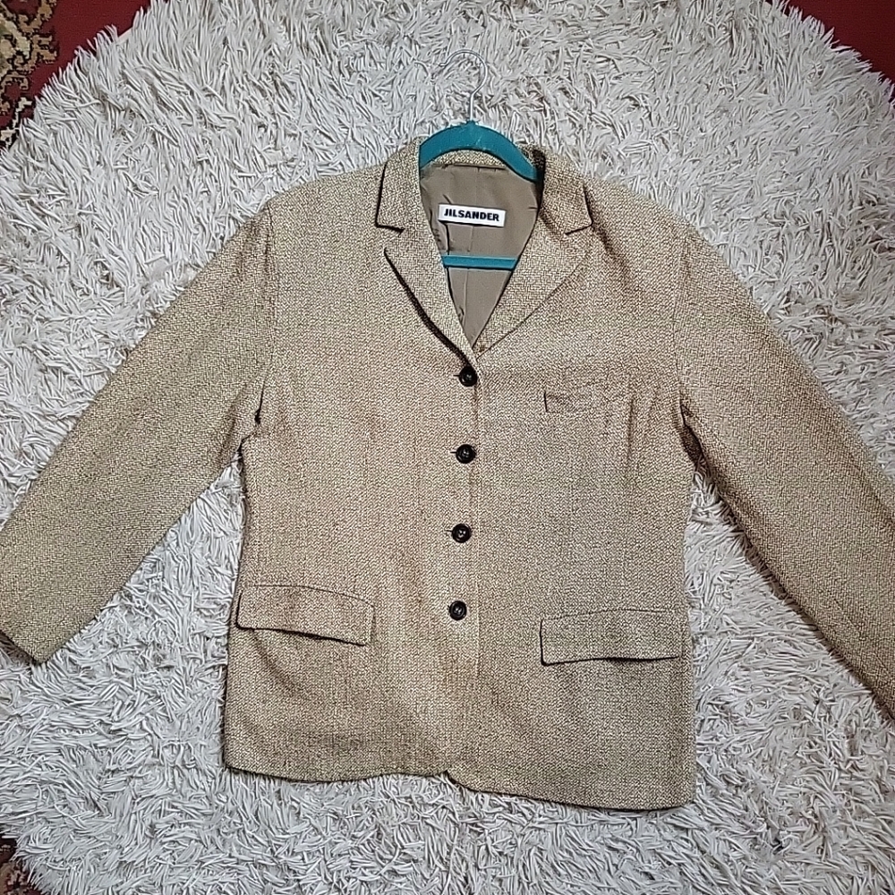 Womens Jil Sander Tweed Blazer Jacket Fall Winter Business Professional Size 42 - Picture 8 of 10